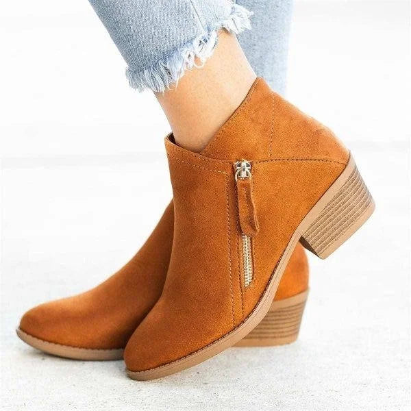 Damen Orthopädische Lederstiefel – Bequeme Stiefeletten für den täglichen Gebrauch, Schwarzes Leder