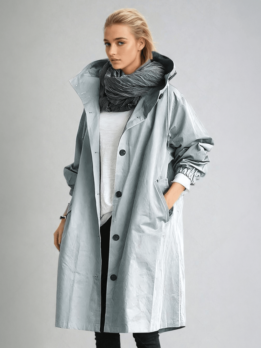Damen Packable Regenjacke – Kapuzen-Wasserfester Mantel