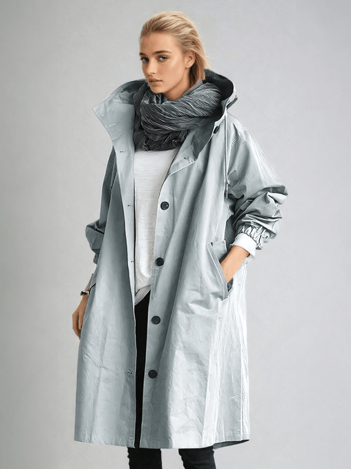 Damen Packable Regenjacke – Kapuzen-Wasserfester Mantel