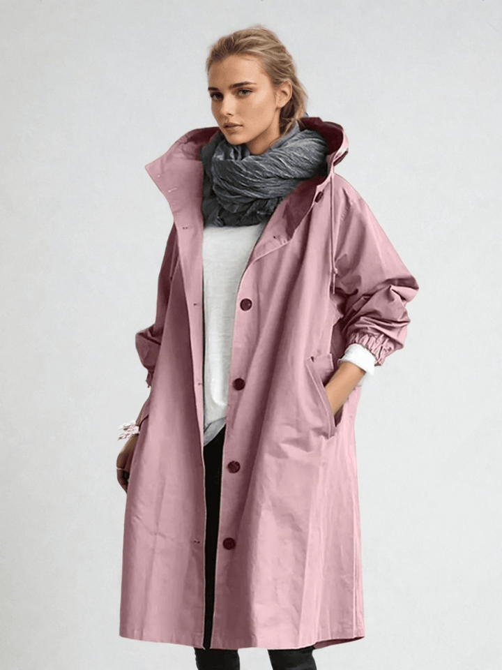 Damen Packable Regenjacke – Kapuzen-Wasserfester Mantel