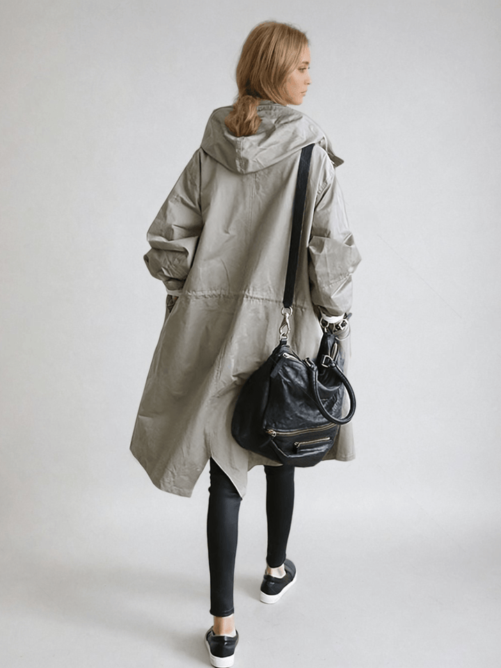Damen Packable Regenjacke – Kapuzen-Wasserfester Mantel