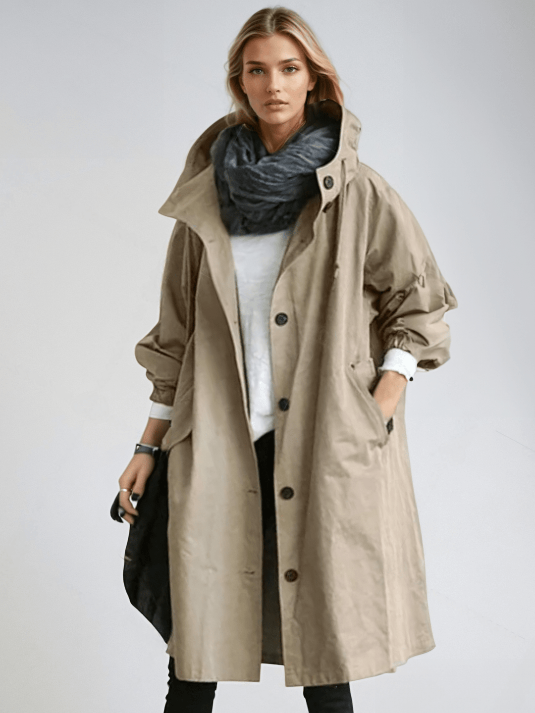 Damen Packable Regenjacke – Kapuzen-Wasserfester Mantel