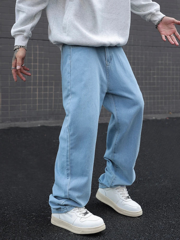 Herren Baggy Jeans | Weite Beinform mit Elastischem Bund