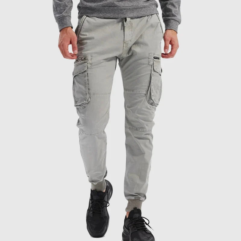 Herren Cargo Jogginghose | Taktische Mehrfachtaschen mit Bündchen am Knöchel