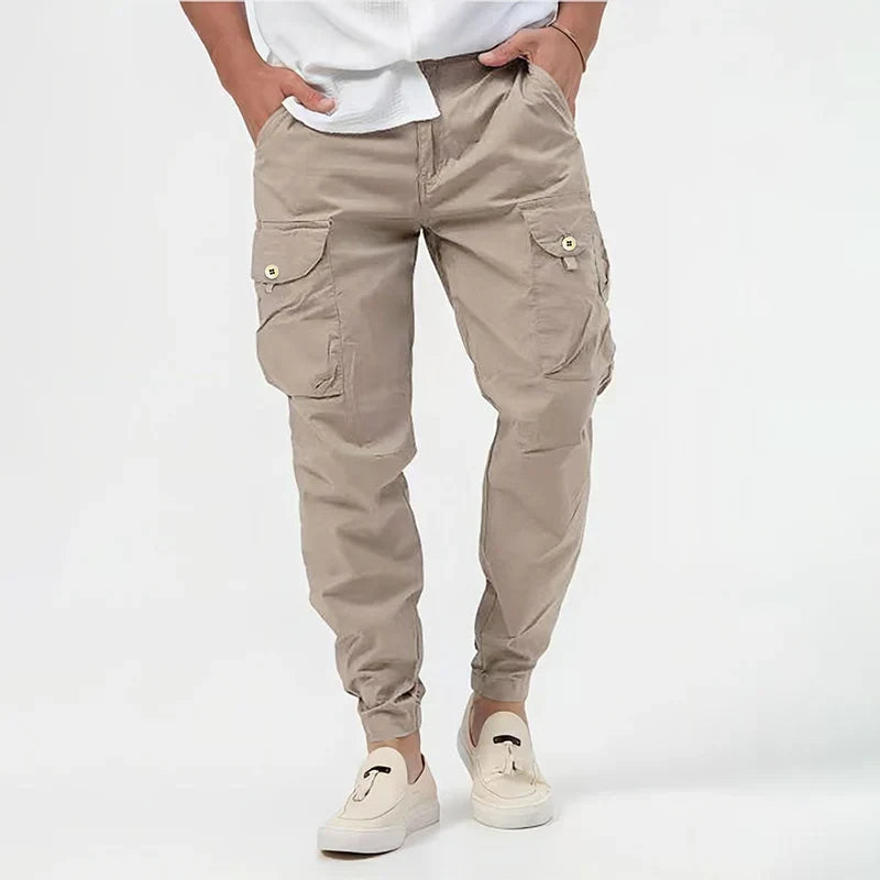 Pantalon cargo pour homme | Jogger tactique taille élastique avec cordon de serrage