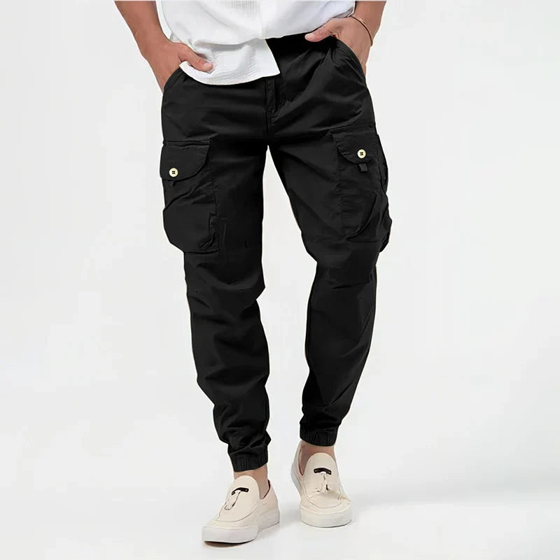 Pantalon cargo pour homme | Jogger tactique taille élastique avec cordon de serrage