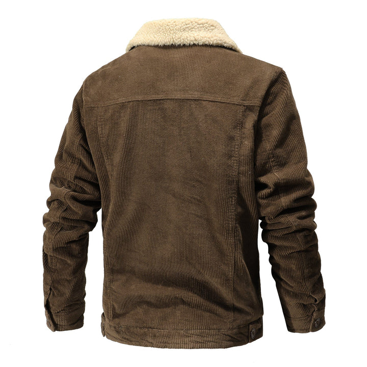 Veste en velours côtelé pour homme | doublure sherpa, patte de boutonnage et manches longues