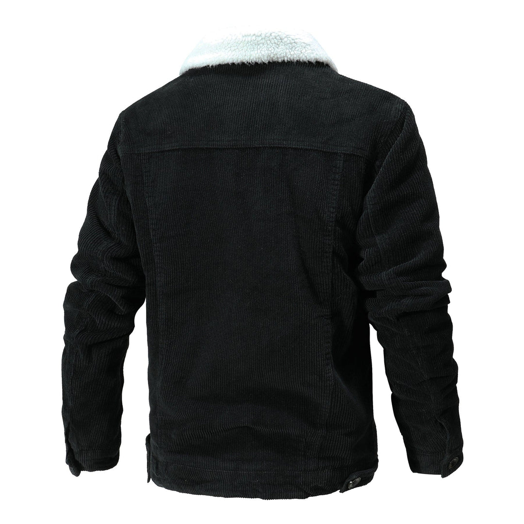 Veste en velours côtelé pour homme | doublure sherpa, patte de boutonnage et manches longues