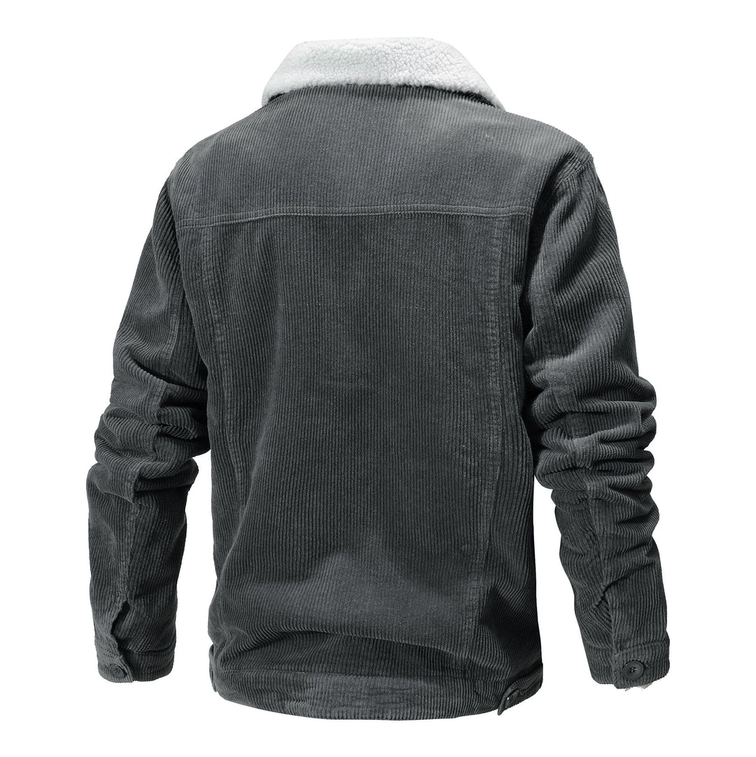 Veste en velours côtelé pour homme | doublure sherpa, patte de boutonnage et manches longues
