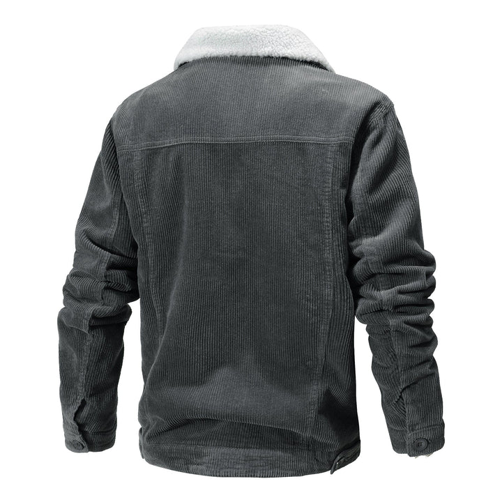 Veste en velours côtelé pour homme | doublure sherpa, patte de boutonnage et manches longues