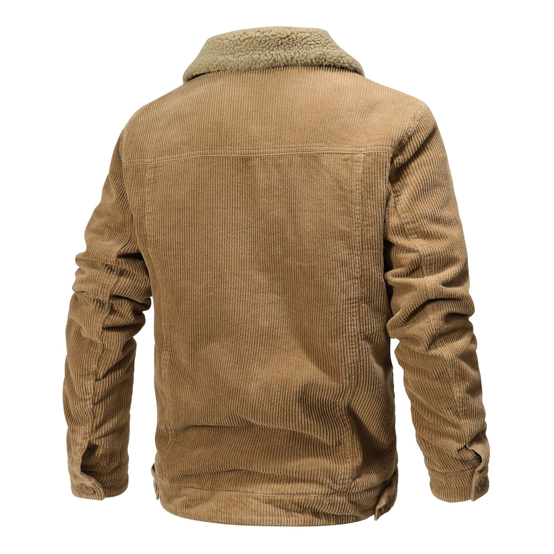 Veste en velours côtelé pour homme | doublure sherpa, patte de boutonnage et manches longues