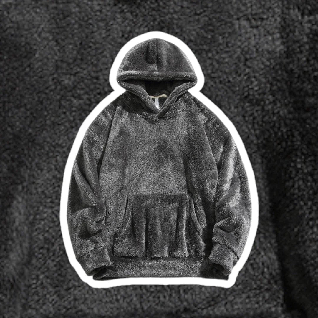 Sweat à capuche homme | Poche kangourou en peluche effet teddy