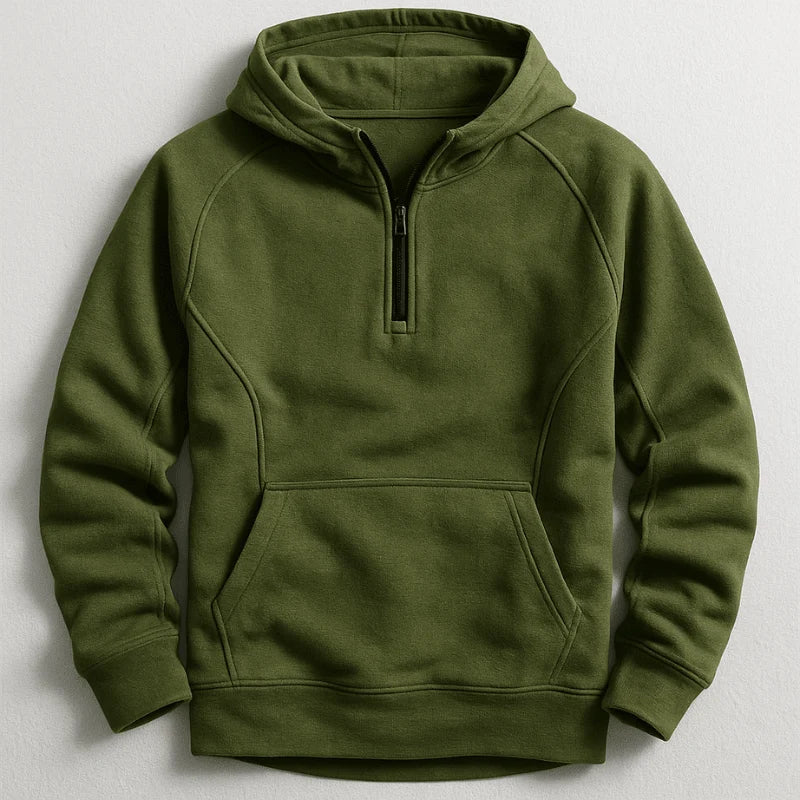 Herren Hoodie | Viertel Reißverschluss Kängurutasche Langarm