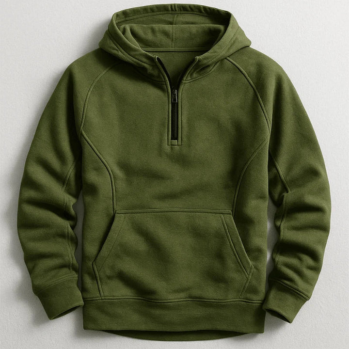 Herren Hoodie | Viertel Reißverschluss Kängurutasche Langarm