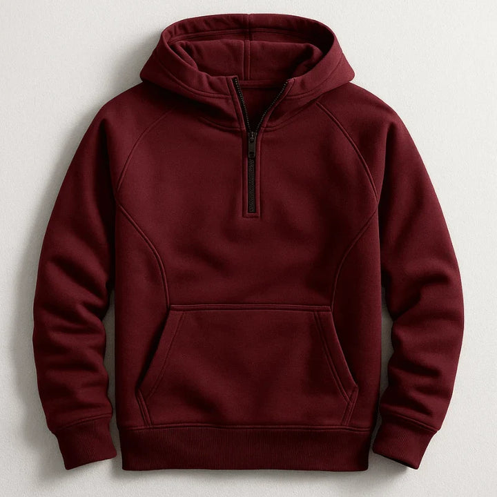 Herren Hoodie | Viertel Reißverschluss Kängurutasche Langarm