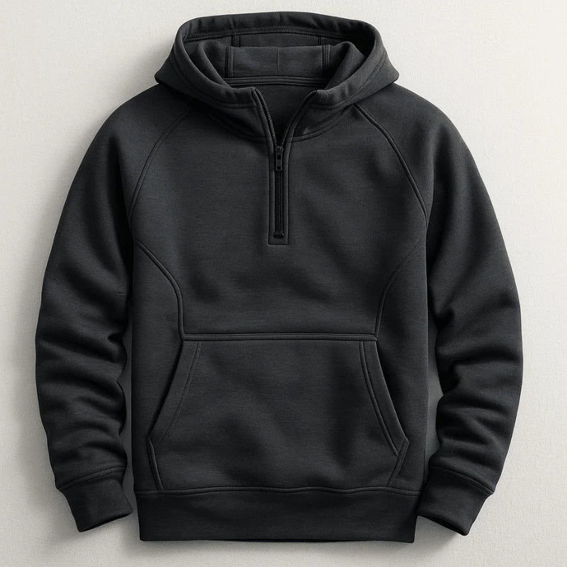 Herren Hoodie | Viertel Reißverschluss Kängurutasche Langarm
