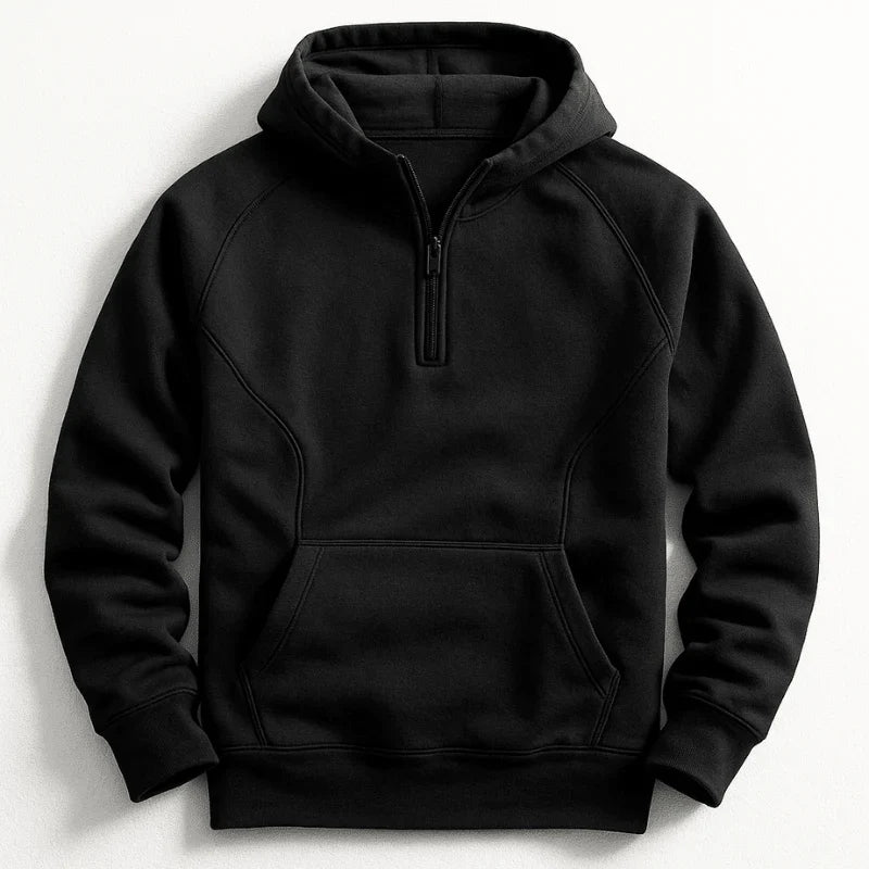 Herren Hoodie | Viertel Reißverschluss Kängurutasche Langarm