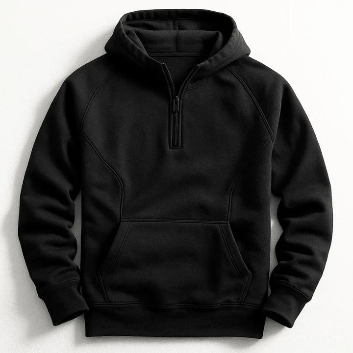 Herren Hoodie | Viertel Reißverschluss Kängurutasche Langarm
