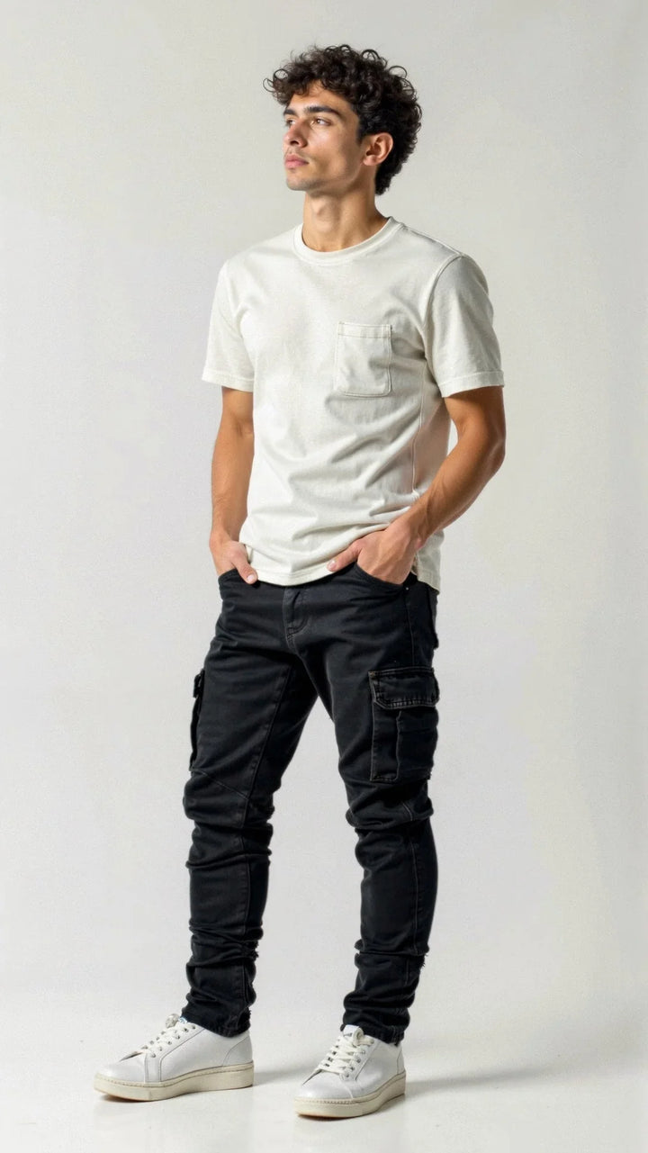 Jeans homme | Cargo stretch coupe ajustée
