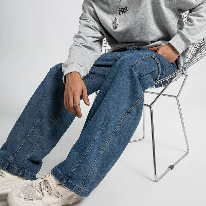 Jeans pour homme | Coupe décontractée avec poches multiples et jambe droite