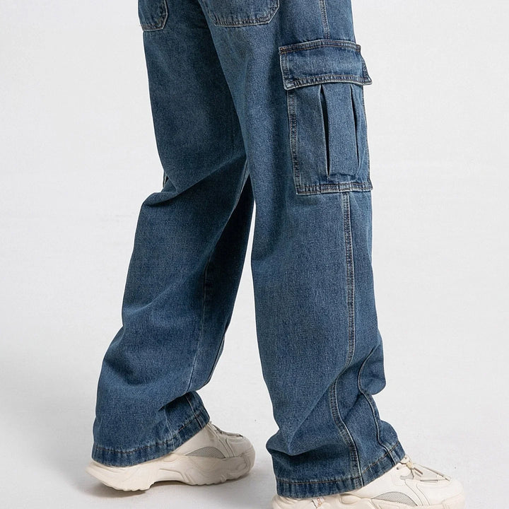Jeans pour homme | Coupe décontractée avec poches multiples et jambe droite