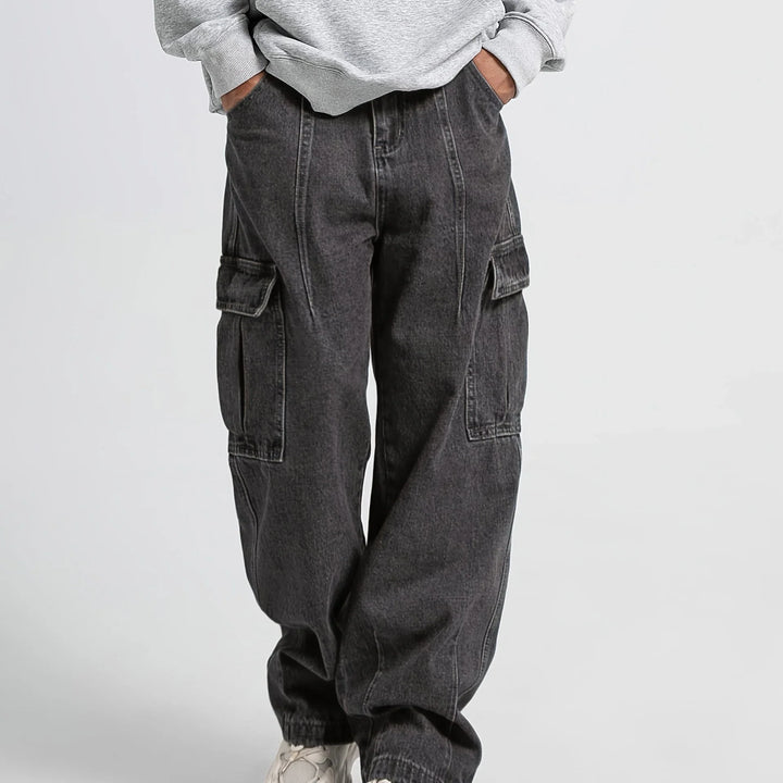 Jeans pour homme | Coupe décontractée avec poches multiples et jambe droite