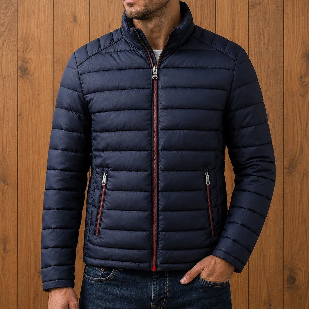 Herren Pufferjacke | Stehkragen mit Reißverschluss