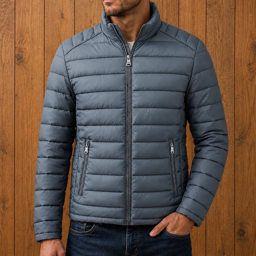 Herren Pufferjacke | Stehkragen mit Reißverschluss