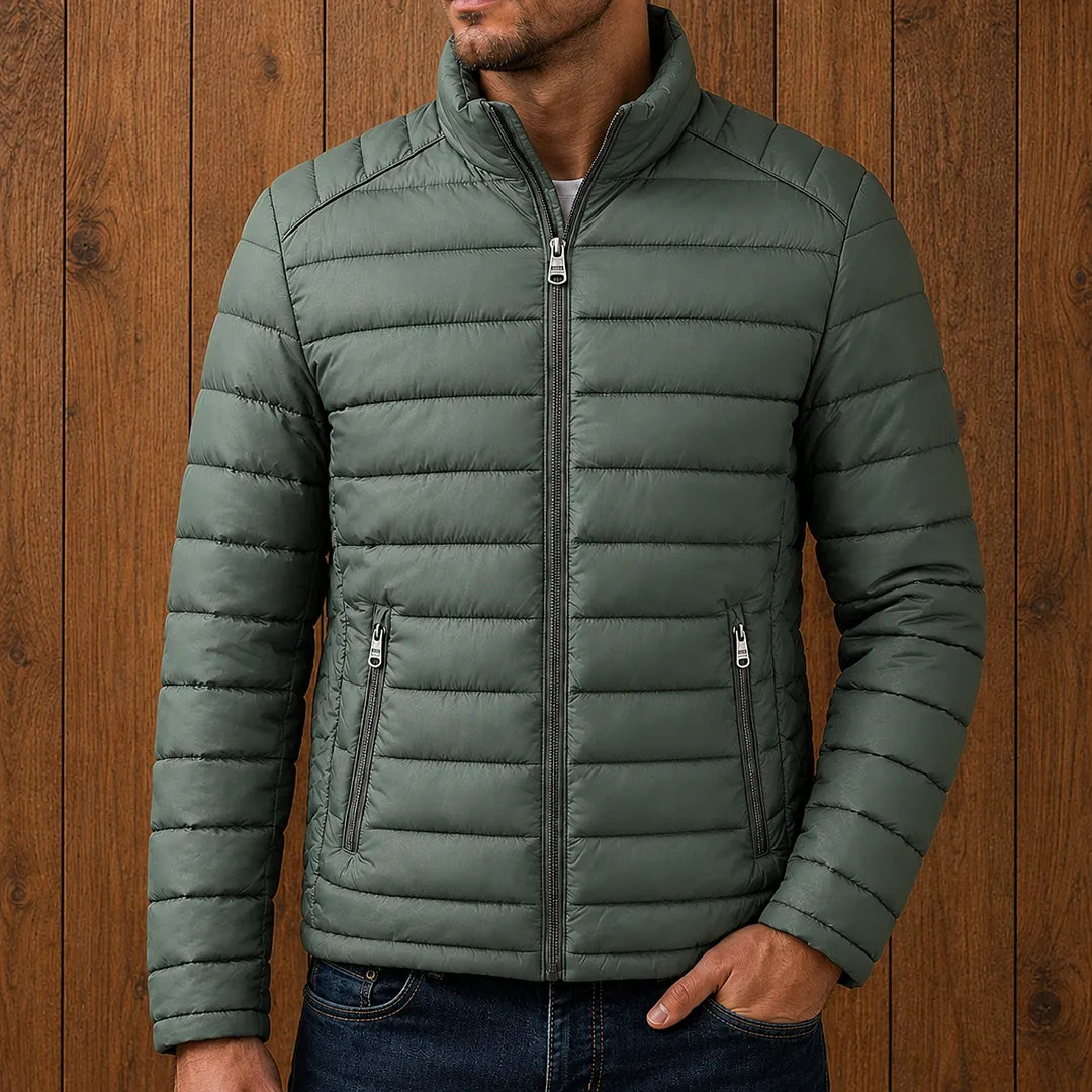 Herren Pufferjacke | Stehkragen mit Reißverschluss
