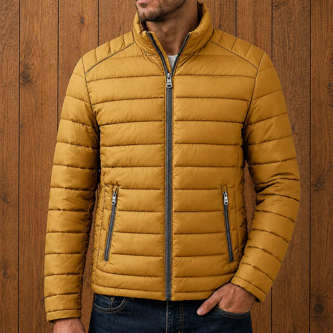 Herren Pufferjacke | Stehkragen mit Reißverschluss