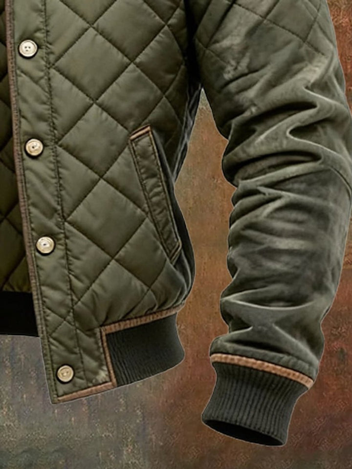 Jasper | Herren Übergröße Steppjacke mit Reißverschluss für Herbst und Winter