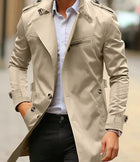 Ellery | Herren Doppeltknopf-Zip-Front Trenchcoat für kaltes Wetter
