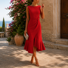 Mirela | Women's Midi Dress with Loose Fit for Weddings