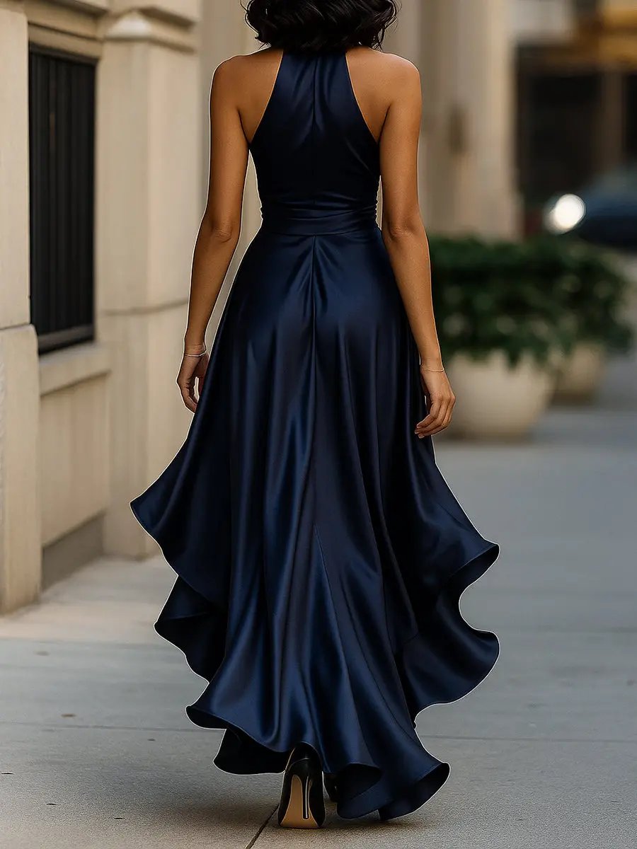 Miss | Abendkleid Damen Halterneck High-Low - Polyester