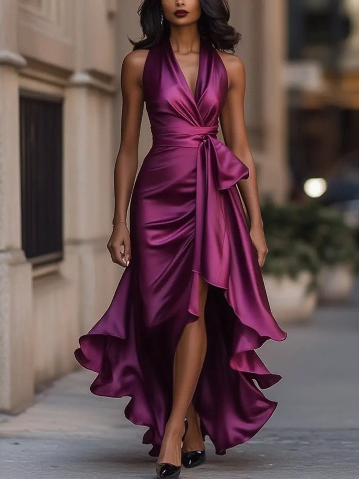 Miss | Abendkleid Damen Halterneck High-Low - Polyester