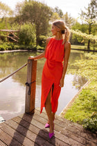 Miss | Midi Kleid Damen Elegant - Polyester