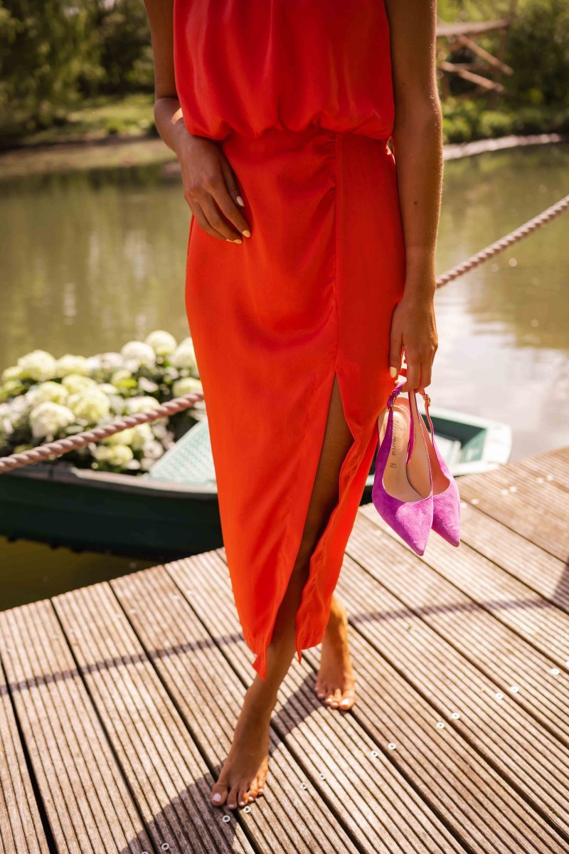 Miss | Midi Kleid Damen Elegant - Polyester
