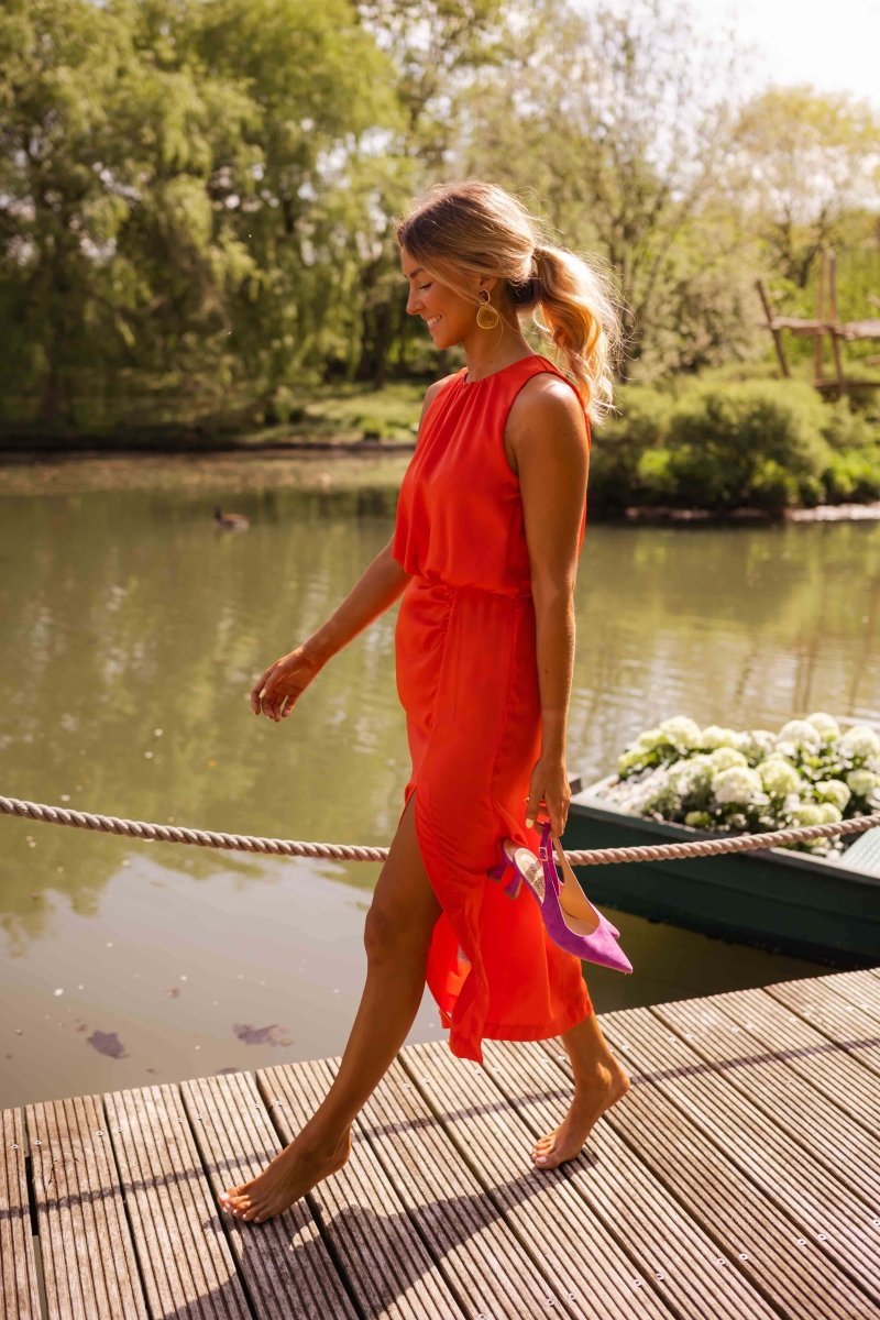 Miss | Midi Kleid Damen Elegant - Polyester