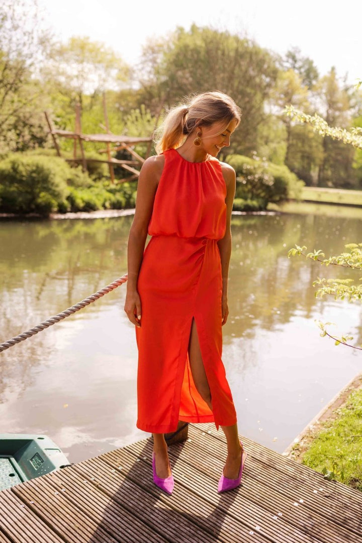 Miss | Midi Kleid Damen Elegant - Polyester