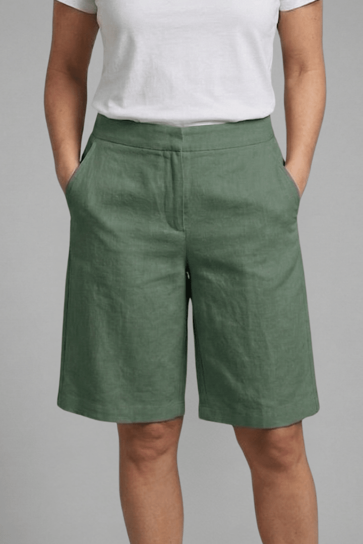 Damen | High Waist Shorts - Baumwollmix