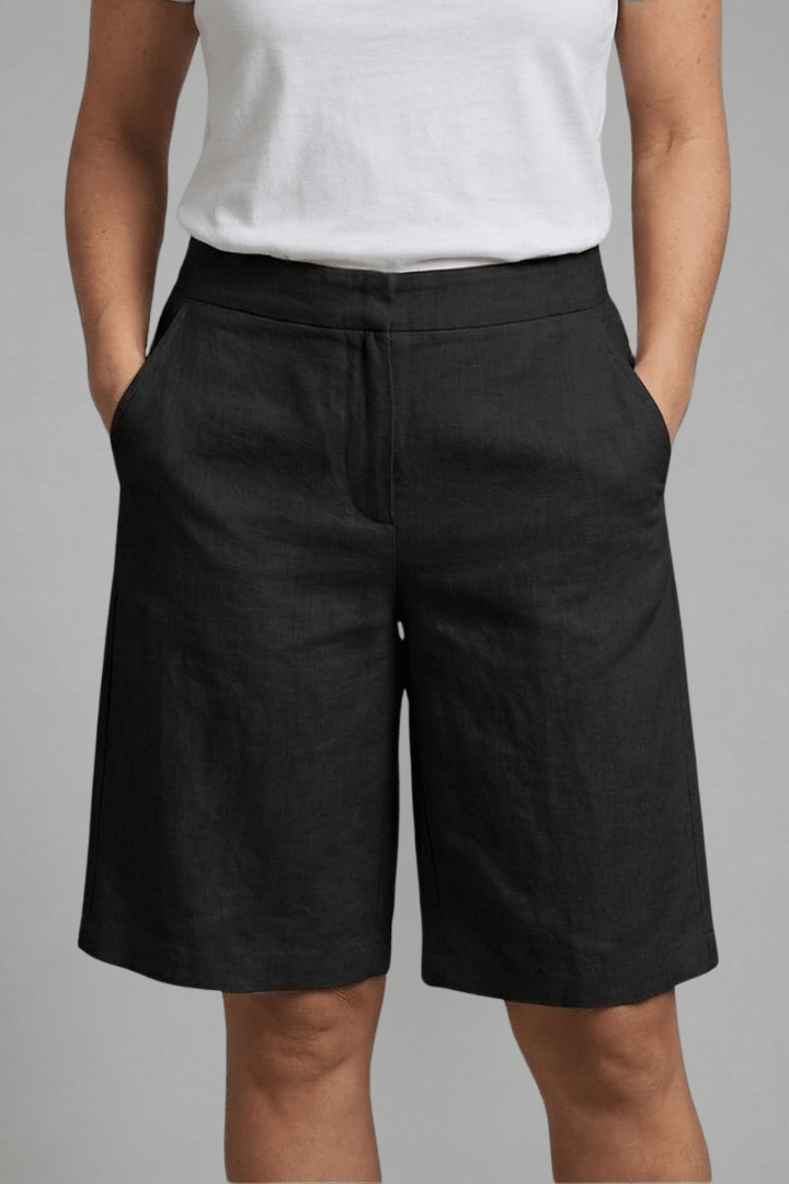 Damen | High Waist Shorts - Baumwollmix