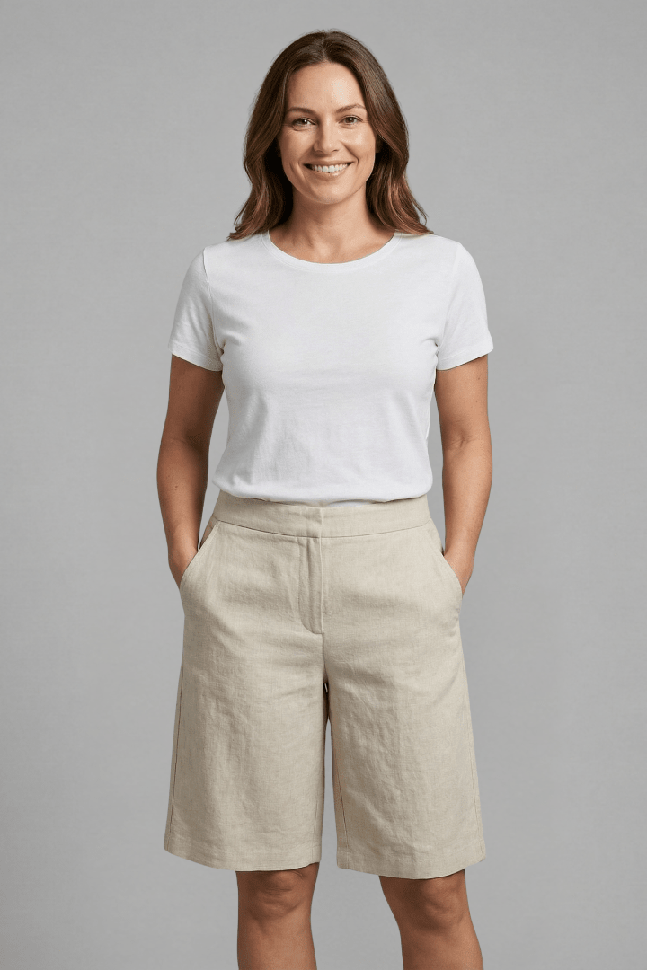 Damen | High Waist Shorts - Baumwollmix