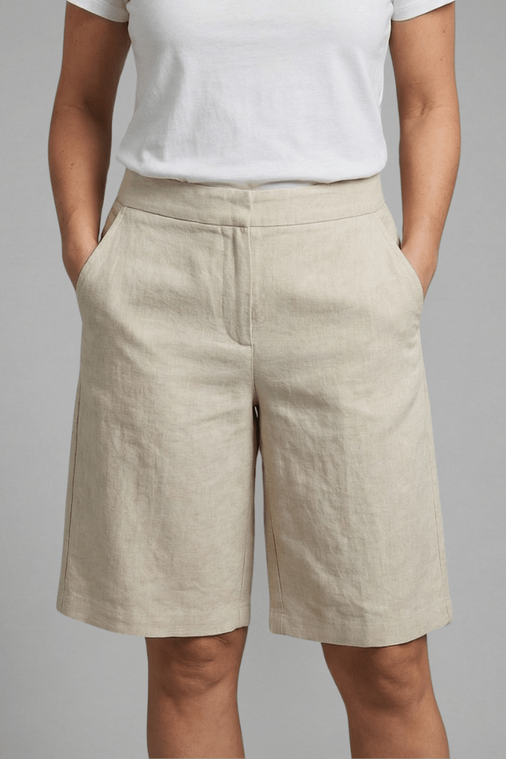 Damen | High Waist Shorts - Baumwollmix
