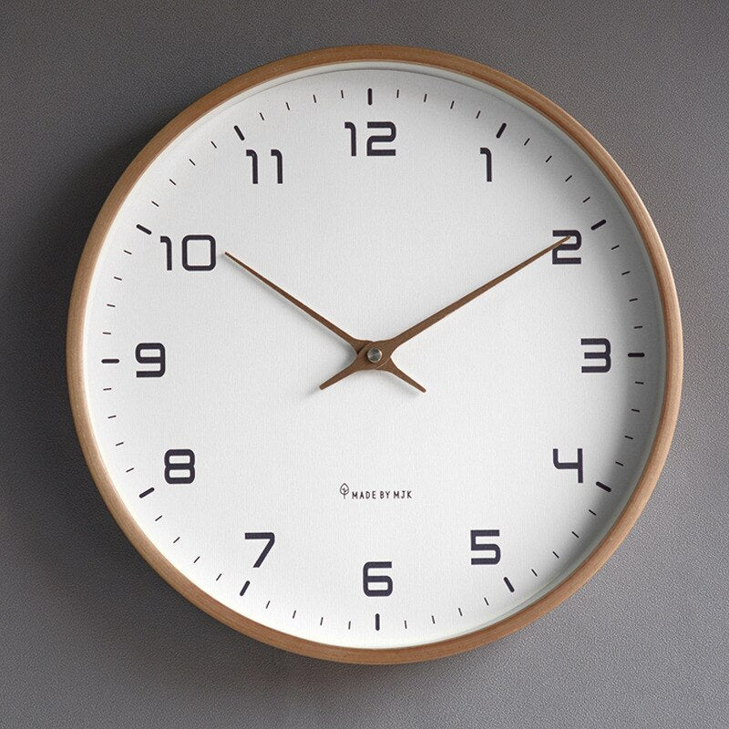 Scandinavian Silent Wooden Wall Clock