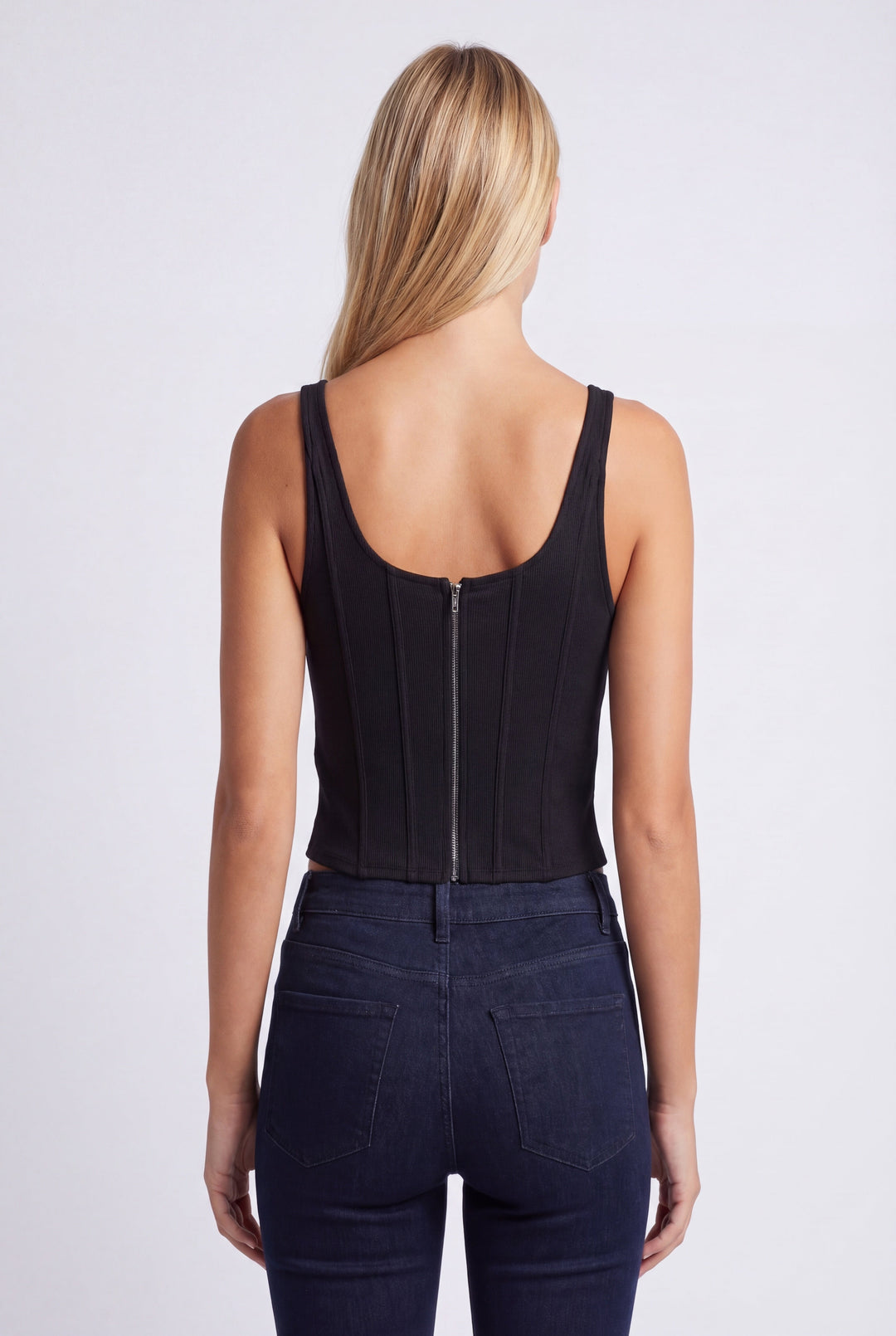 Damen Korsett Top Skulptierte Brustpartie Ärmellos – Konturierte, Strukturierte Silhouette