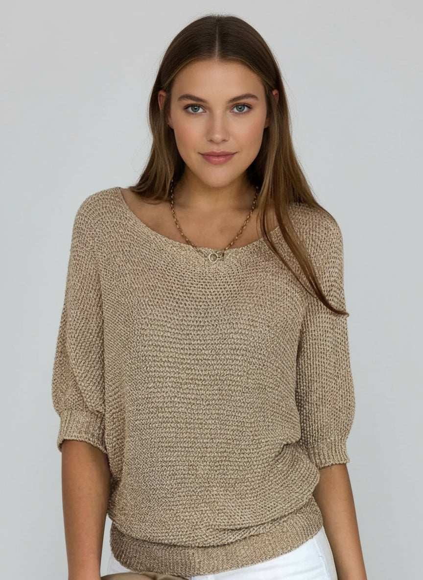 Kurze Ärmel Strickpullover für Damen