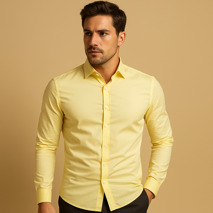 Chemise ajustée à col rabattu pour homme | Joris