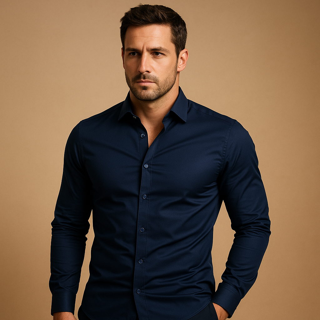 Chemise ajustée à col rabattu pour homme | Joris