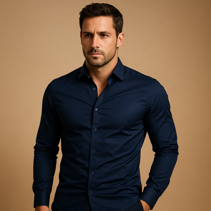 Chemise ajustée à col rabattu pour homme | Joris