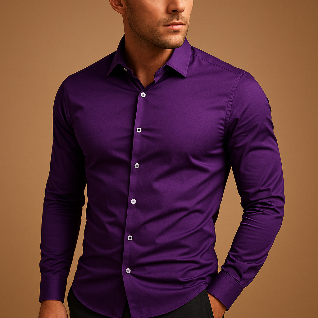 Chemise ajustée à col rabattu pour homme | Joris